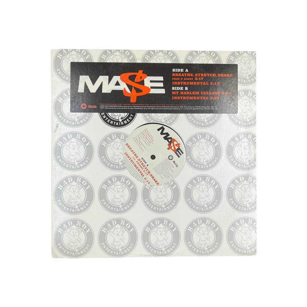 Mase Vinyl Record 12" Black Good Breathe Stretch Shake Promo EP Bad Boy Records